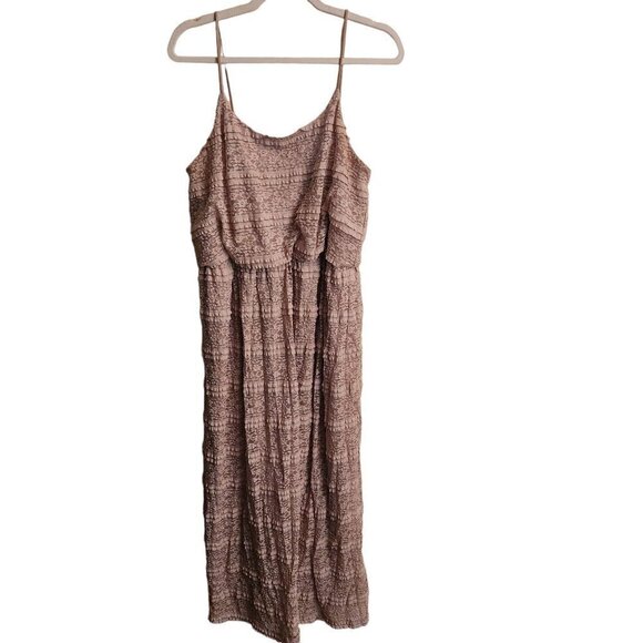 Cynthia Rowley Neutral Beige Stretch Lace Spaghetti Strap Maxi Dress Size 14 - Picture 1 of 6